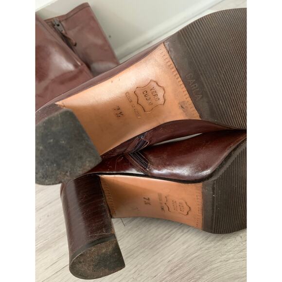 Salvatore Ferragamo Brown Leather Riding Boots - Size 7.5 - Picture 5 of 7